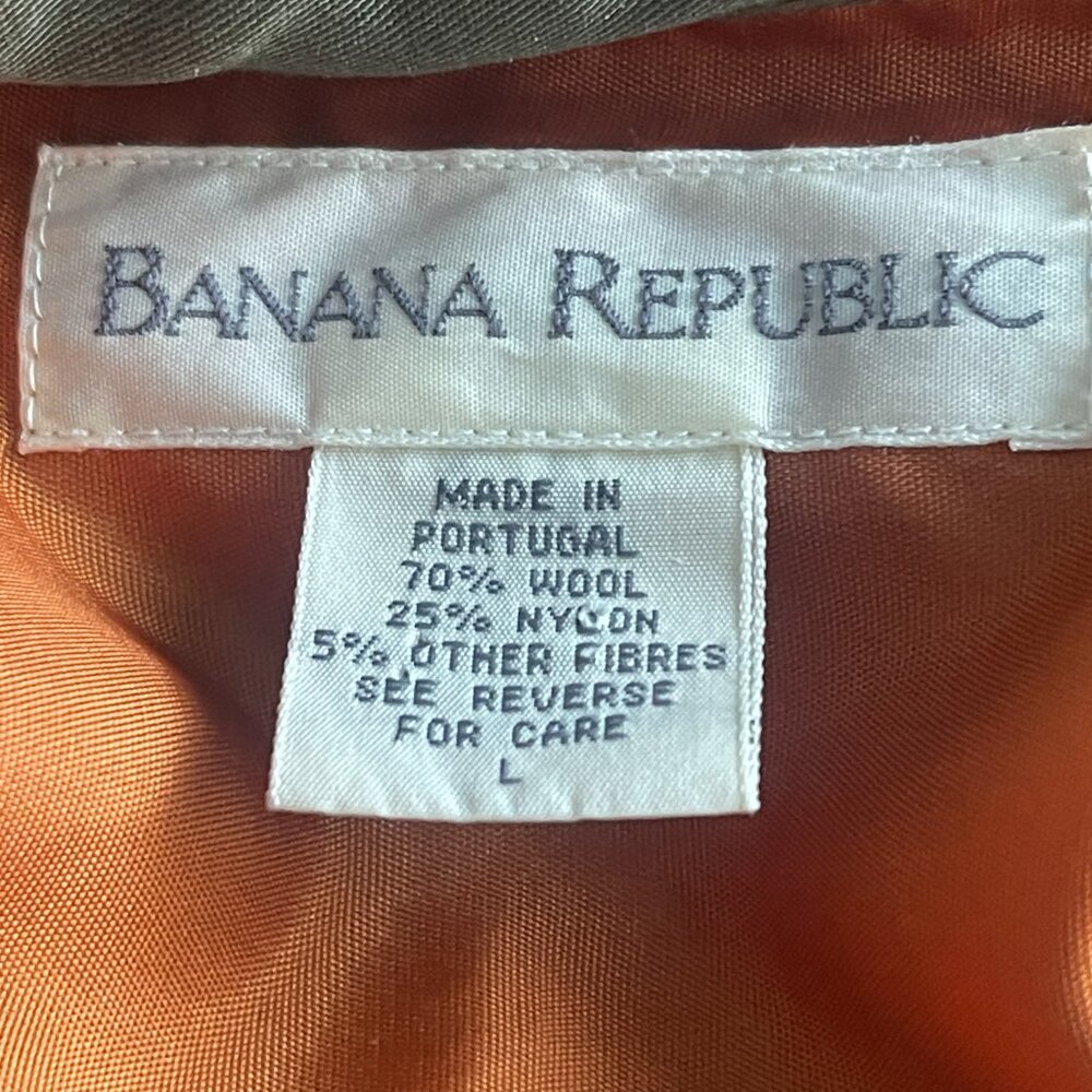 Banana Republic Wool Blend Plaid Shirt Jacket Men’s Large Red Flannel Portugal - Picture 3 of 7